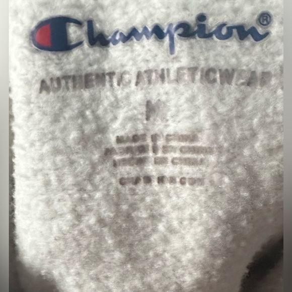 CHAMPION Size M Distressed Ombré Cream and Brown Hooded Sweatshirt with Pockets - Picture 2 of 5